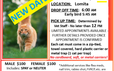 SPAY/NEUTER CLINIC Monday, Aug. 24th